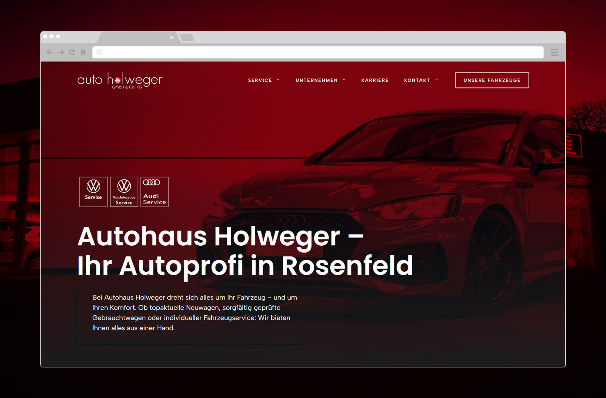 Webseite Screenshot Holweger
