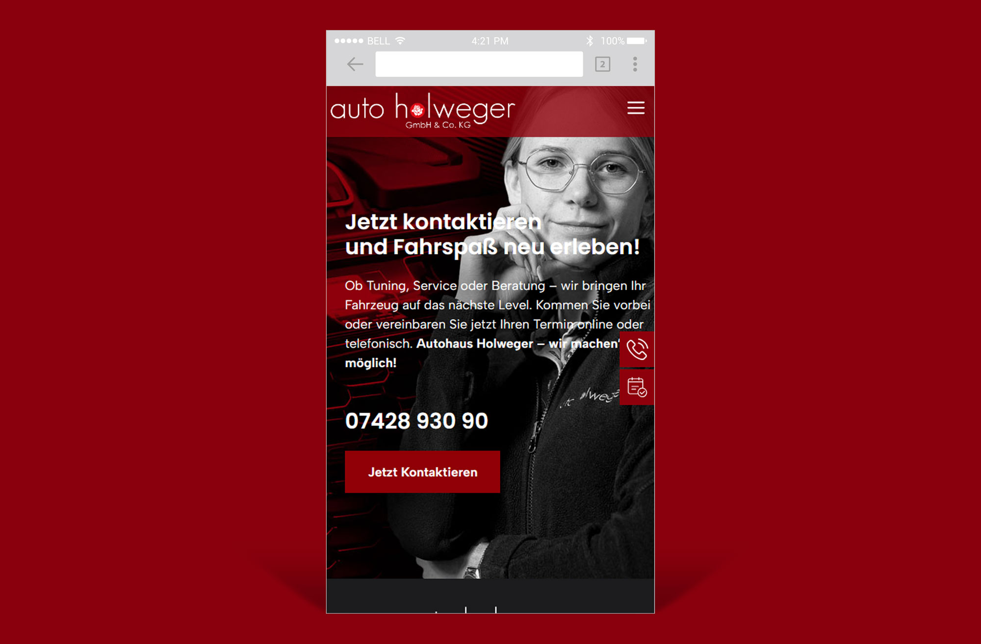 Webseite Screenshot Holweger