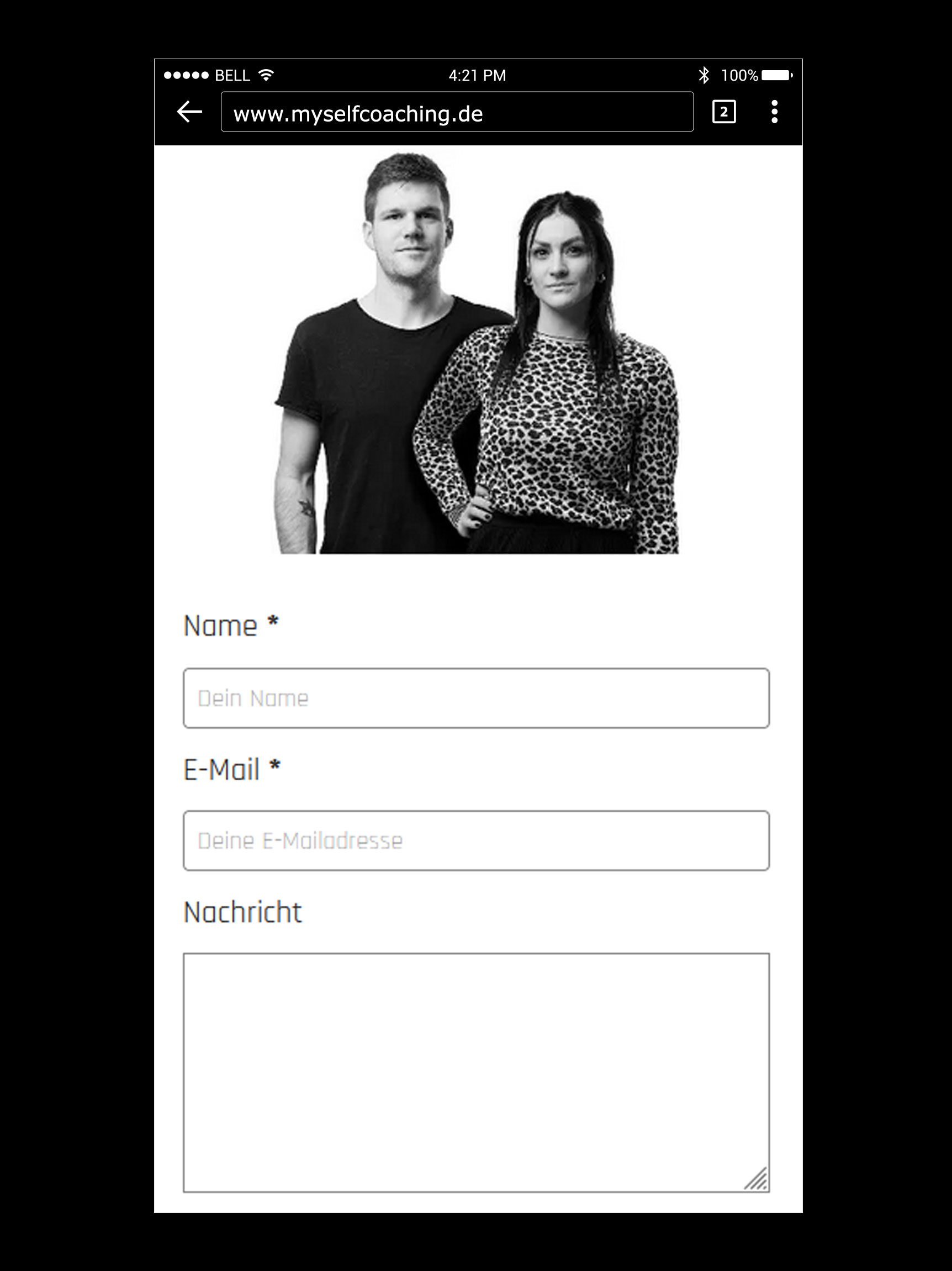 Joomla Webseite Mobile Ansicht