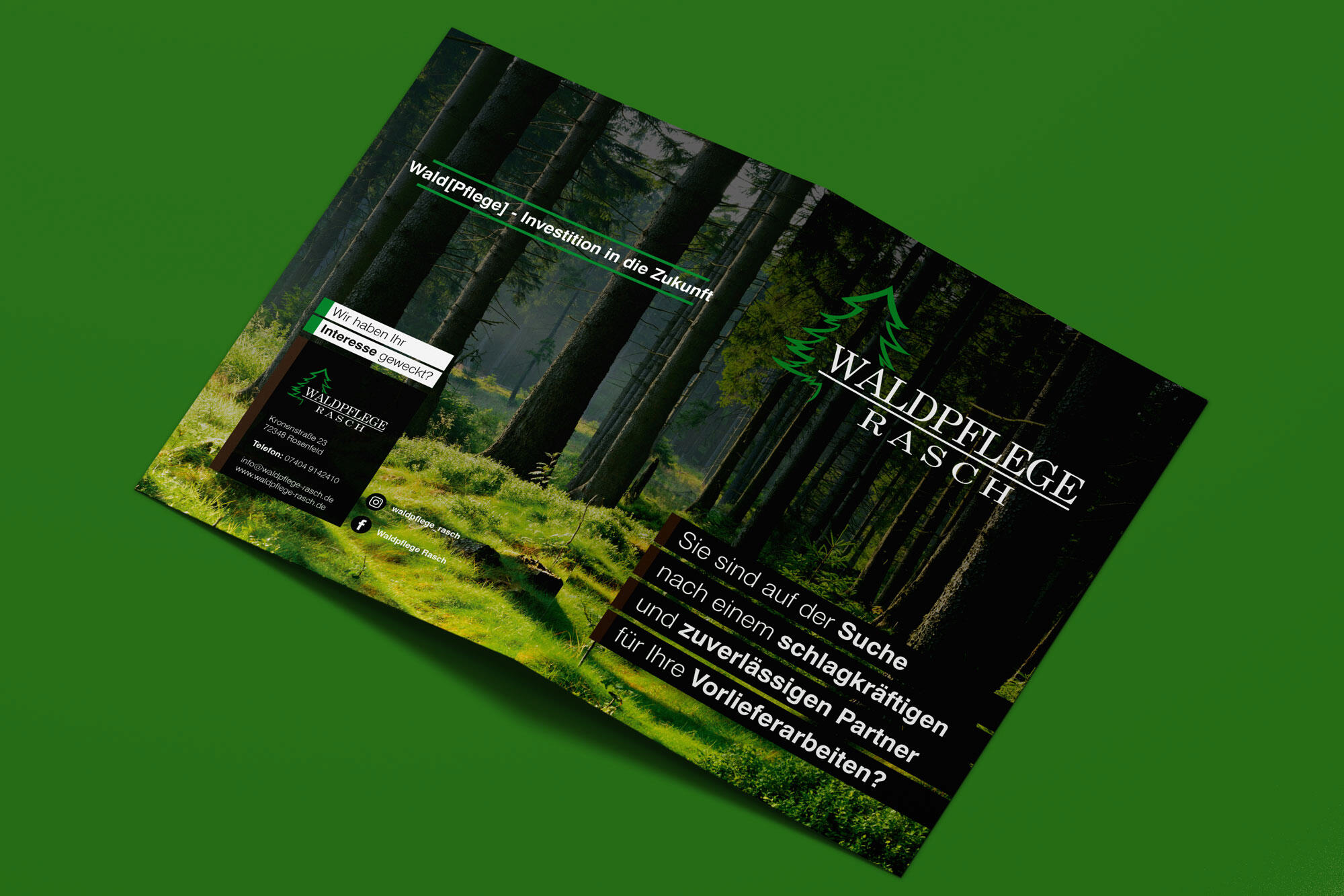 Flyer A4 gefalzt Waldpflege Rasch